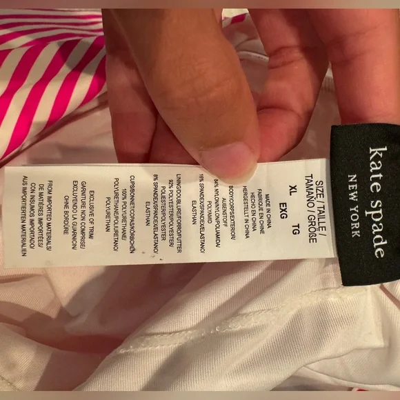 KATE SPADE‎ Radiant Pink, White & Purple Striped One Piece Swimsuit NWT - Picture 5 of 7
